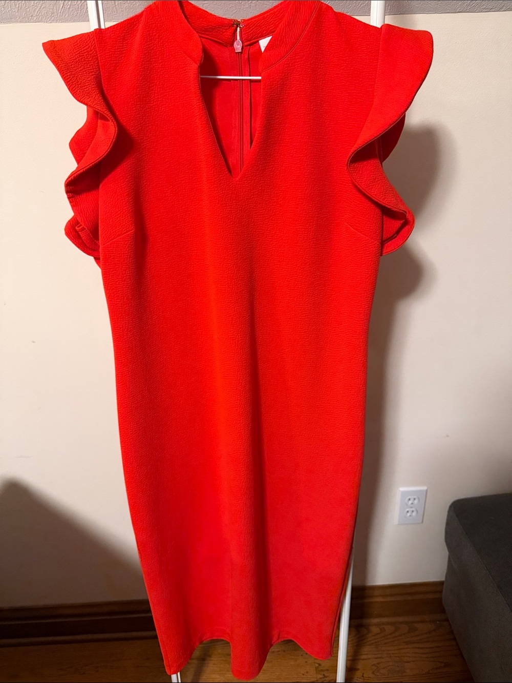 New York & co orangey red cap sleeve midi dress - size XL